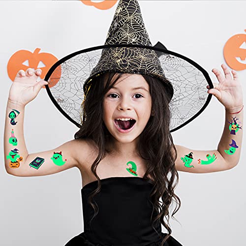 Luminous Halloween Temporary Tattoos for Kids,Bulk Halloween Party Favors-360Pcs Glow Halloween Fake Tattoos for Boys and Girls,Halloween Decorations,Games Gift Prizes for Kids,Goodie Bag Fillers