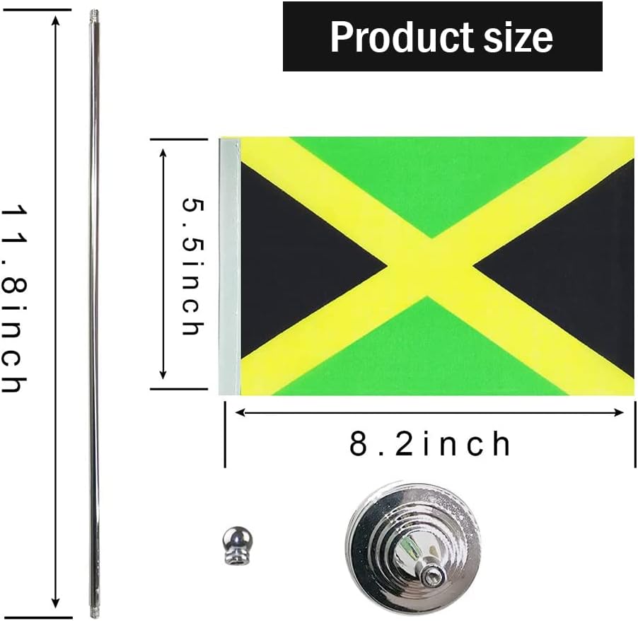 Jamaica Flag Jamaican Flags, Small Mini Jamaican Desk Flag, Used for Table Office Classroom Home Patriotic Events Decorations