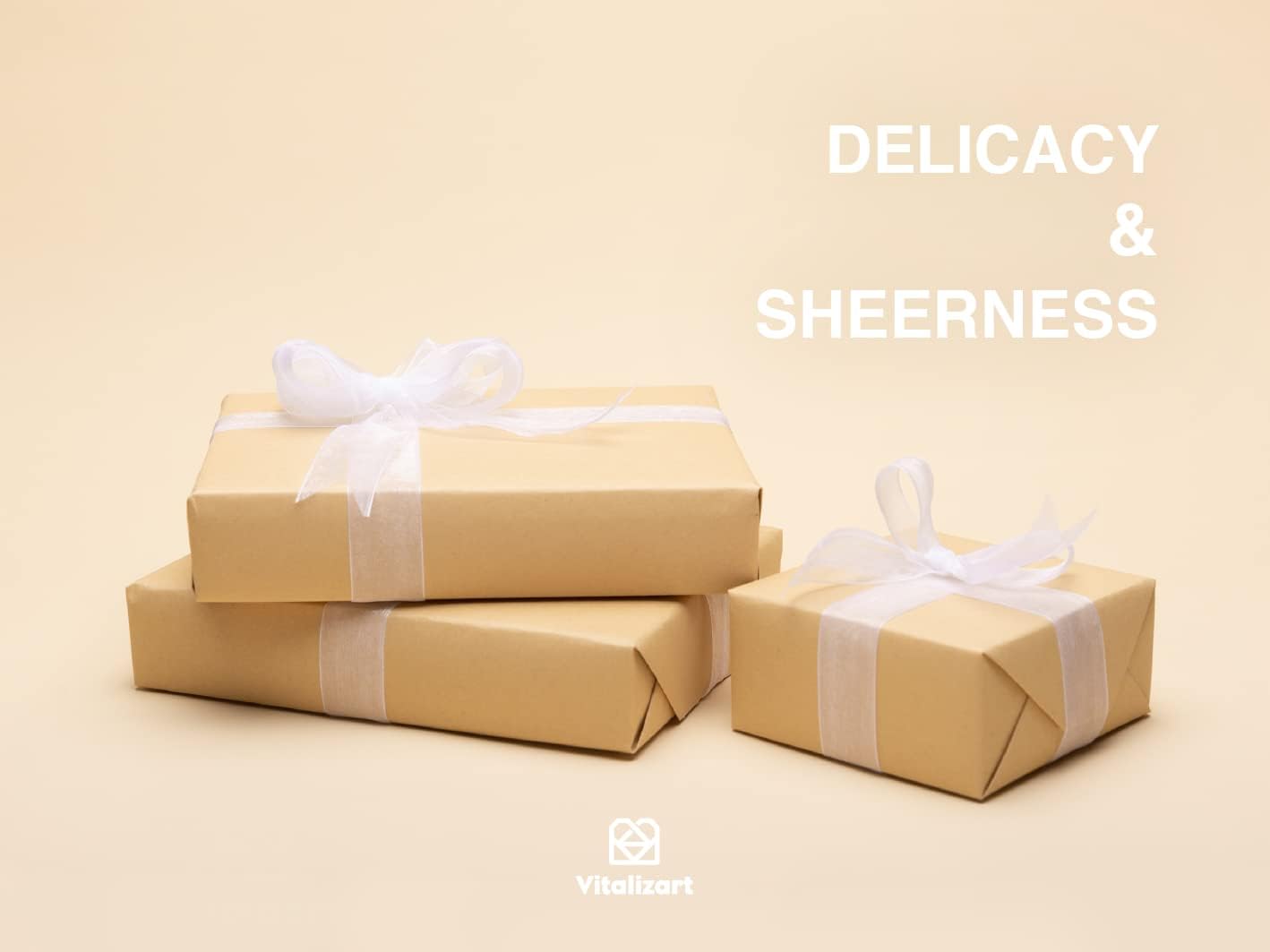 Vitalizart White Ribbon Organza Sheer Ribbon 1 inch x 30 Yd Handmade Fabric Ribbons for Gift Wrapping Christmas Tree Crafts Bows Wedding Invitations Wreaths Wrap Off White