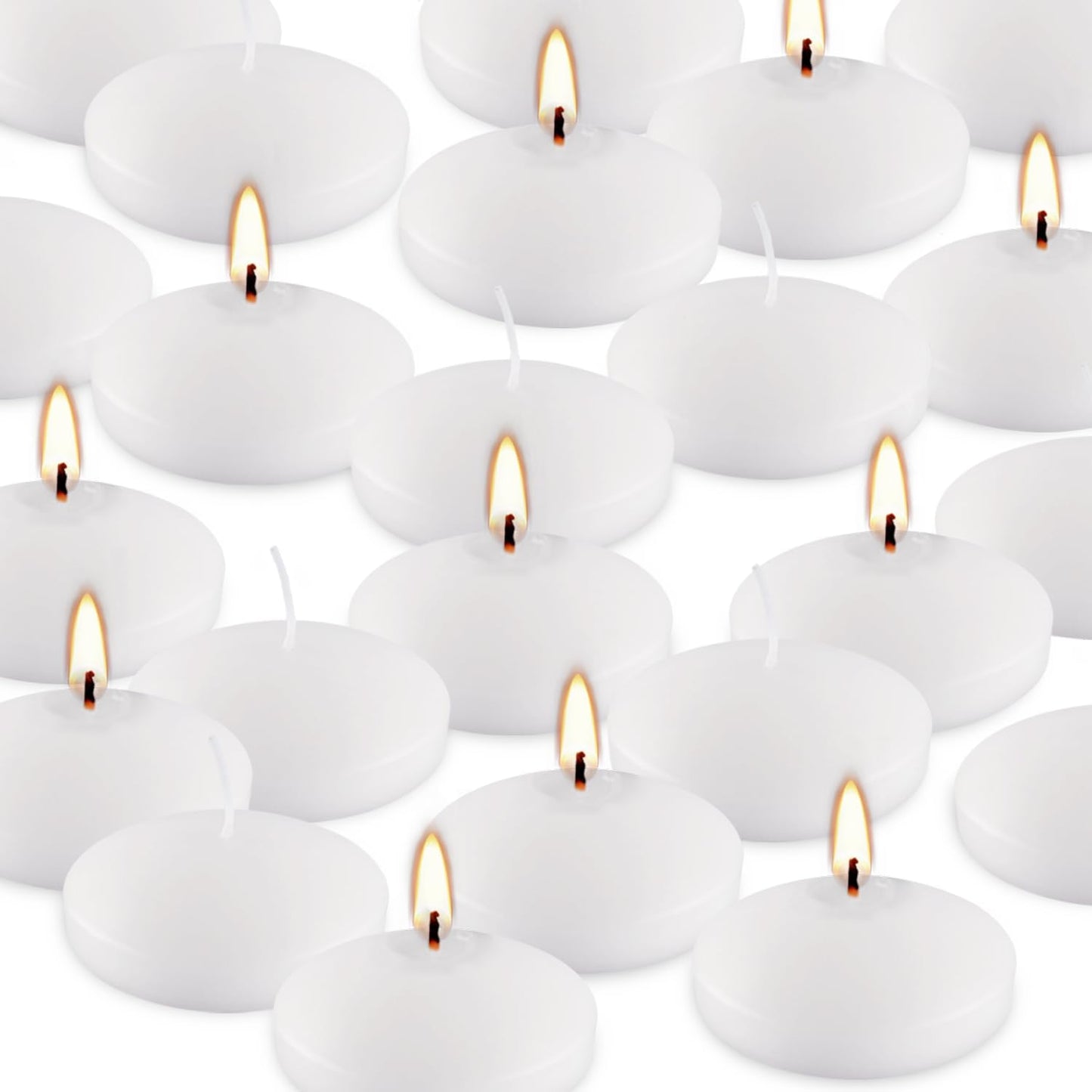 3 Inch Floating Candles Set of 12, Unscented White Candles for Wedding, Pool Party, Holiday Centerpieces & Home Decor