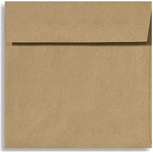 LUXPaper Square Invitation Envelopes | Peel & Press | 6 1/2" x 6 1/2" | Grocery Bag Brown | 70lb. Text | 50 Qty
