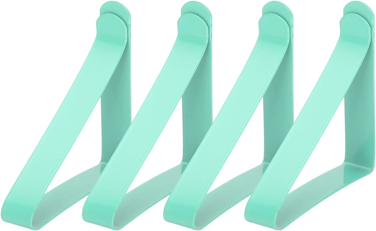 uxcell 4 Pack Tablecloth Clips, Stainless Steel Table Cloth Cover Clamps, 2.56" x 2.68" Windproof Holder Clips for Home Party Picnic Wedding Camping Dining Tables, Blue Green