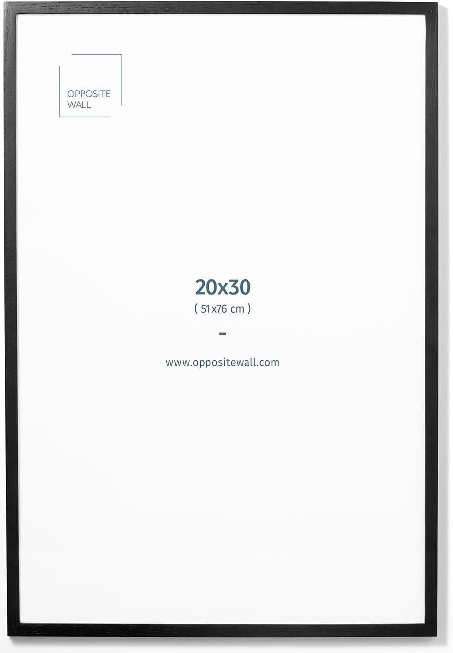 Opposite Wall - 20x30 in - Black Solid Oak Wood Picture Frame - Lightweight, Versatile & Shatterproof - Wall Hanging Poster or Photo Frame - Wall Decor for Office, Gallery & Home