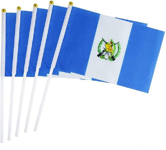 Guatemala Flag Guatemalan Flag, Small Mini Handheld Guatemala Flags on Stick, Ideal for Party Parades Sports Events Patriotic Festival Decorations