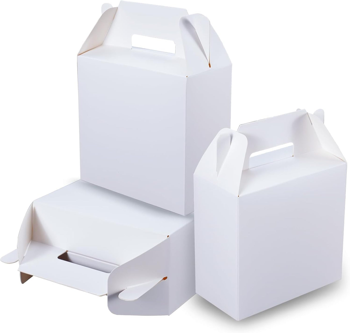 XAGLVV 24pcs White Gable Party Favor Boxes, 7 x 3.5 x 6.6 Inches, Kid Party Favors, Goodie Boxes for Kids Birthday, Wedding, Classroom Activity, Baby Shower, and More