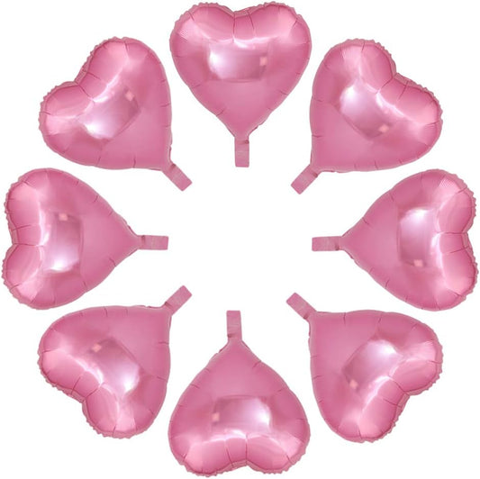 50 Pcs 10 inch Heart Shape Foil Mylar Balloons for Birthday Party Decorations, Wedding Decorations, Engagement Party, Valentine's Day, Celebration, Holiday, Show, Party Activities (Pink)