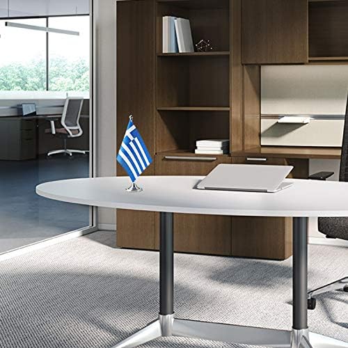 Greece Flag Greek Flags, Small Mini Greek Desk Flag, Used for Table Office Classroom Home Patriotic Events Decorations