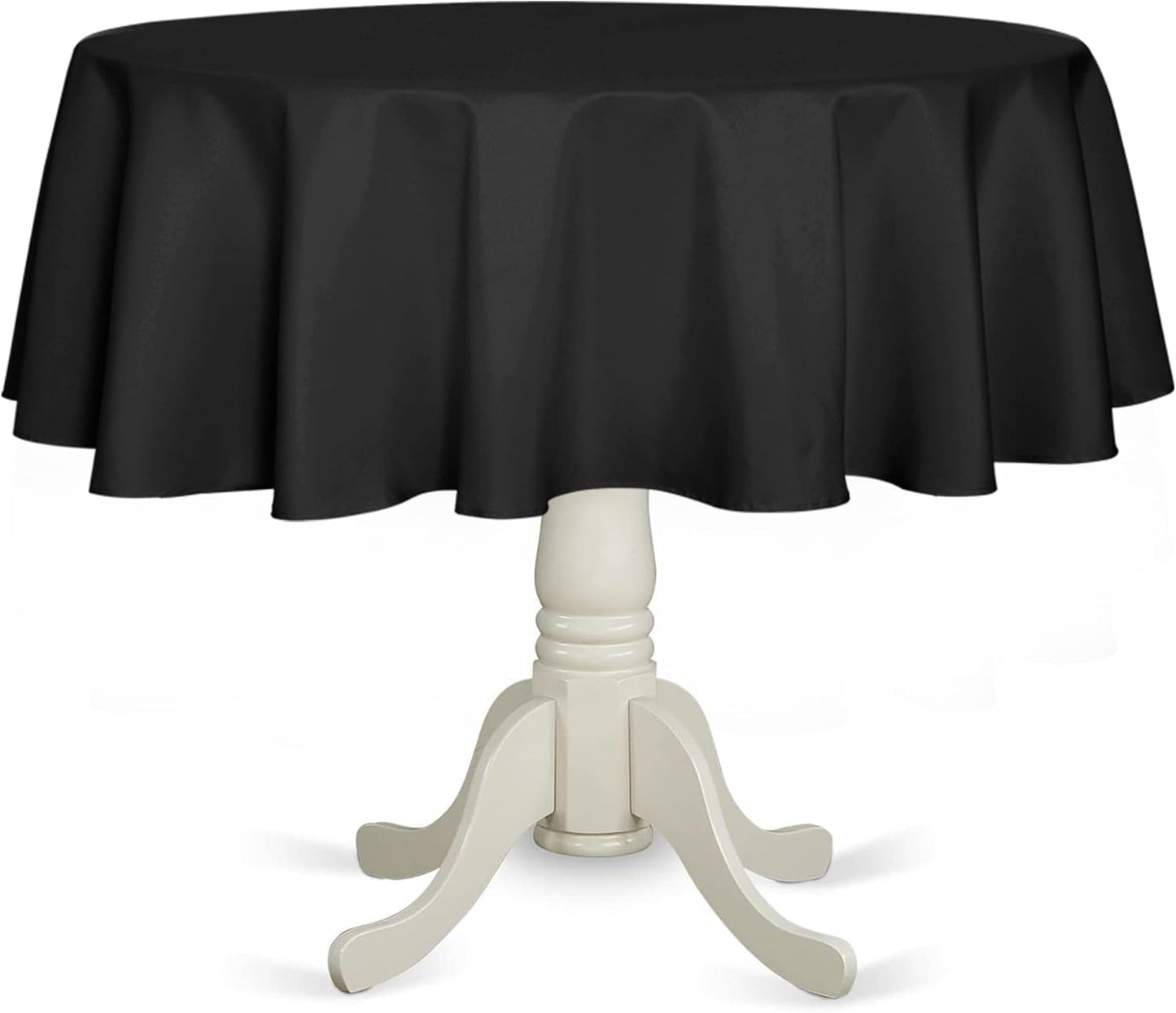 Fitable Black Round Tablecloth 70 inch, Stain and Wrinkle Resistant Washable Polyester Table Cloth for Dining Buffet Parties and Camping
