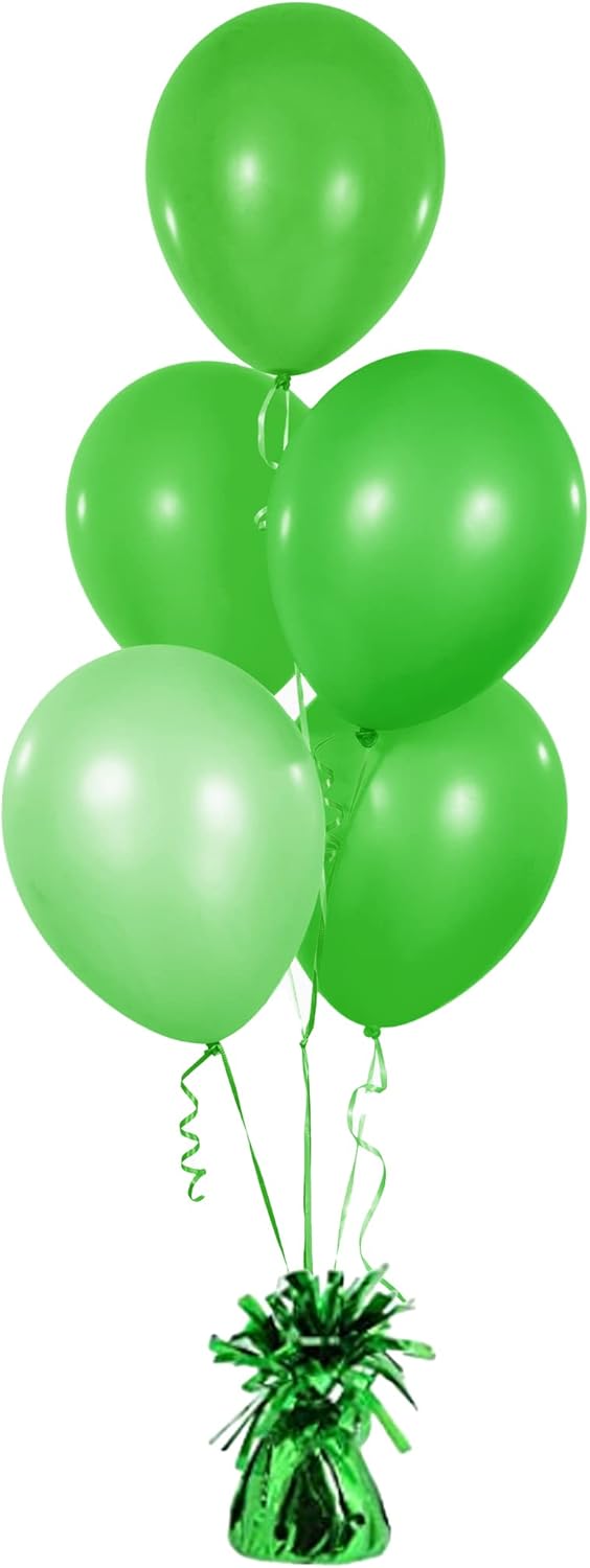 Metallic Balloon Weights, Birthday Party Favors, Novelty and Gag Gifts, 5.5" Inches, 12-Pack (Green)