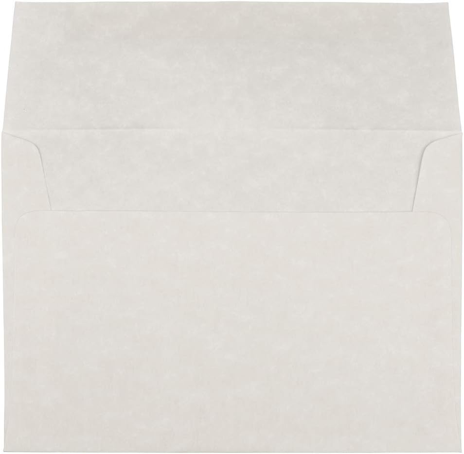 JAM PAPER A7 Parchment Invitation Envelopes - 5 1/4 x 7 1/4 - White Recycled - 50/Pack