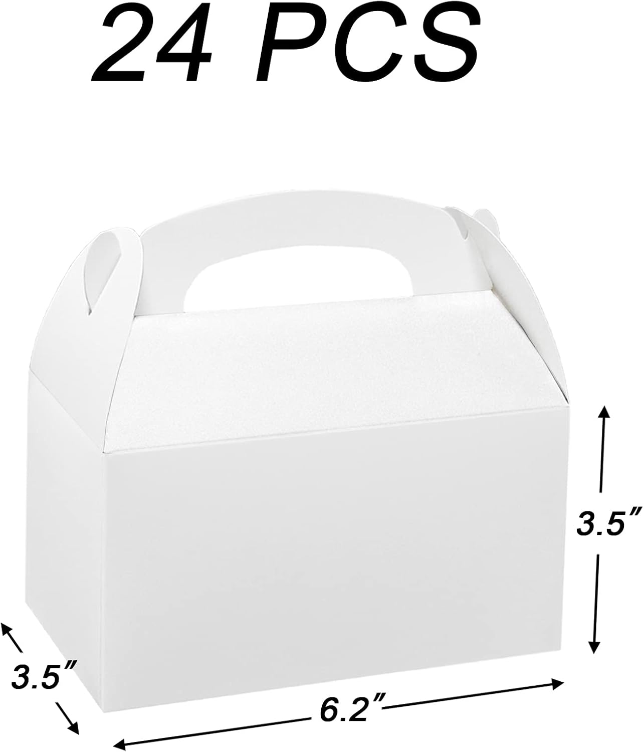 Xxcxpark 24 PCS White Gift Boxes 6.2x3.5x3.5 inches, Party Favor Kraft Paper Gift Packaging Box with Lid for DIY Crafting, Cube, Cupcake, Kraft Present Boxes for Birthday, Wedding