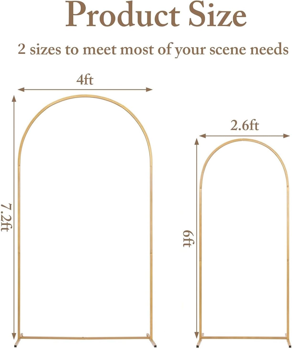 Metal Arch Backdrop Stand and Cover Set, 7.2FT, 6FT Party Backdrop, Easy to Assemble, Backdrop Stand for Parties, Birthday, Baby Shower