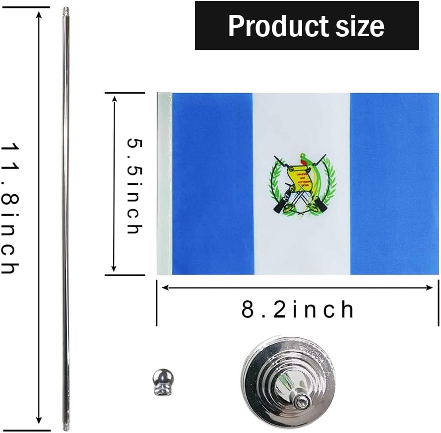 Guatemala Flag Guatemalan Flags, Small Mini Guatemalan Desk Flag, Used for Table Office Classroom Home Patriotic Events Decorations