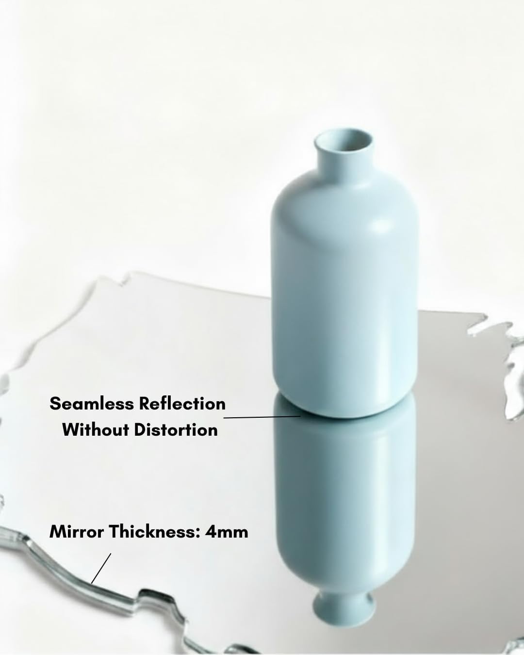 4th of July Patriotic USA Map Mirror – 27.5"x18.7" Frameless Asymmetrical Decorative Acrylic Mirror – Modern Patriotic Decor for Bedroom, Office, Entryway