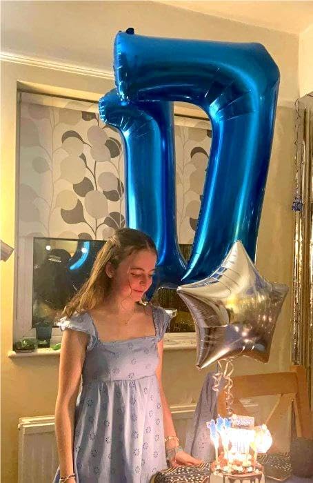 Navy Blue Large Number 7 Balloon, 40 Inch, 7th Seven Birthday Balloon Number, Mylar Foil Birthday Party Decorations, Anniversary, Graduations