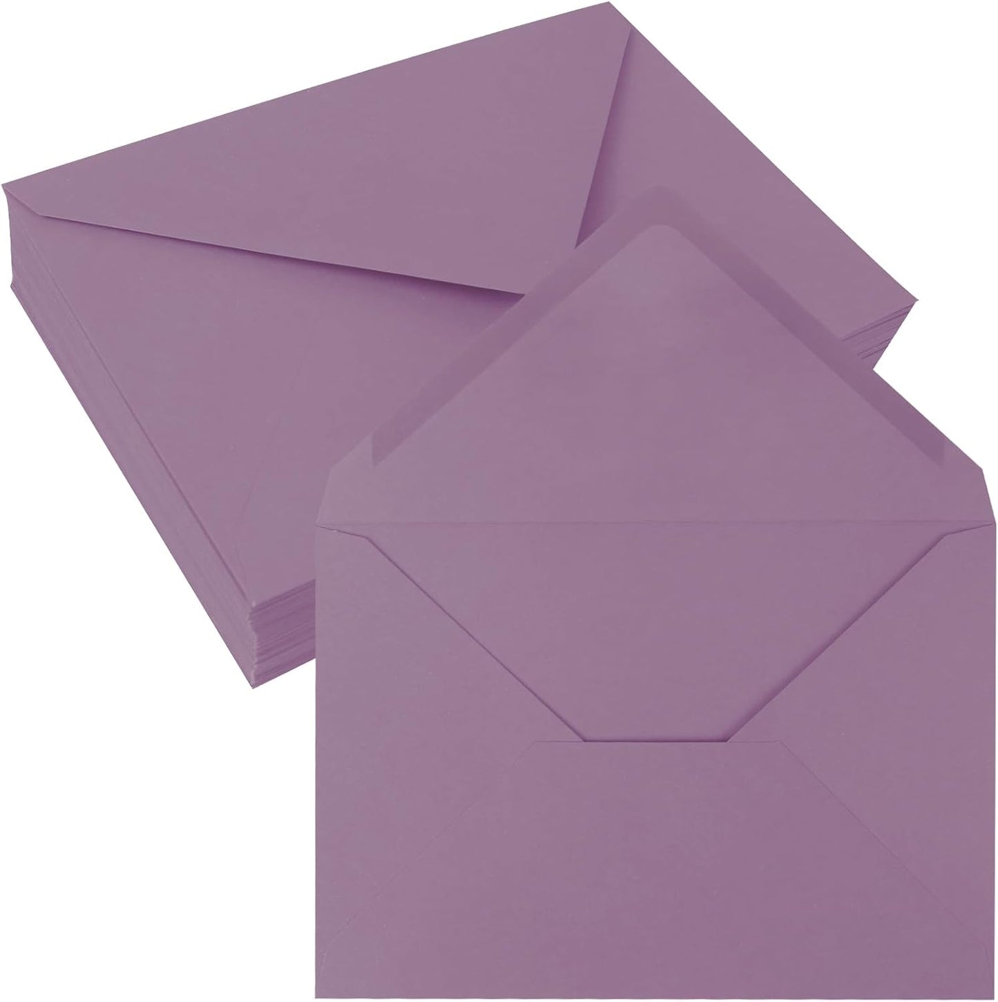 50 Pack 5x7 Envelopes Letter Size, Purple A7 Envelopes Self Seal for Wedding Invitation, Envelope 5.4x7.6 for Greeting Cards, Photos, Baby Shower, Graduation, Thank You Cards, Announcements