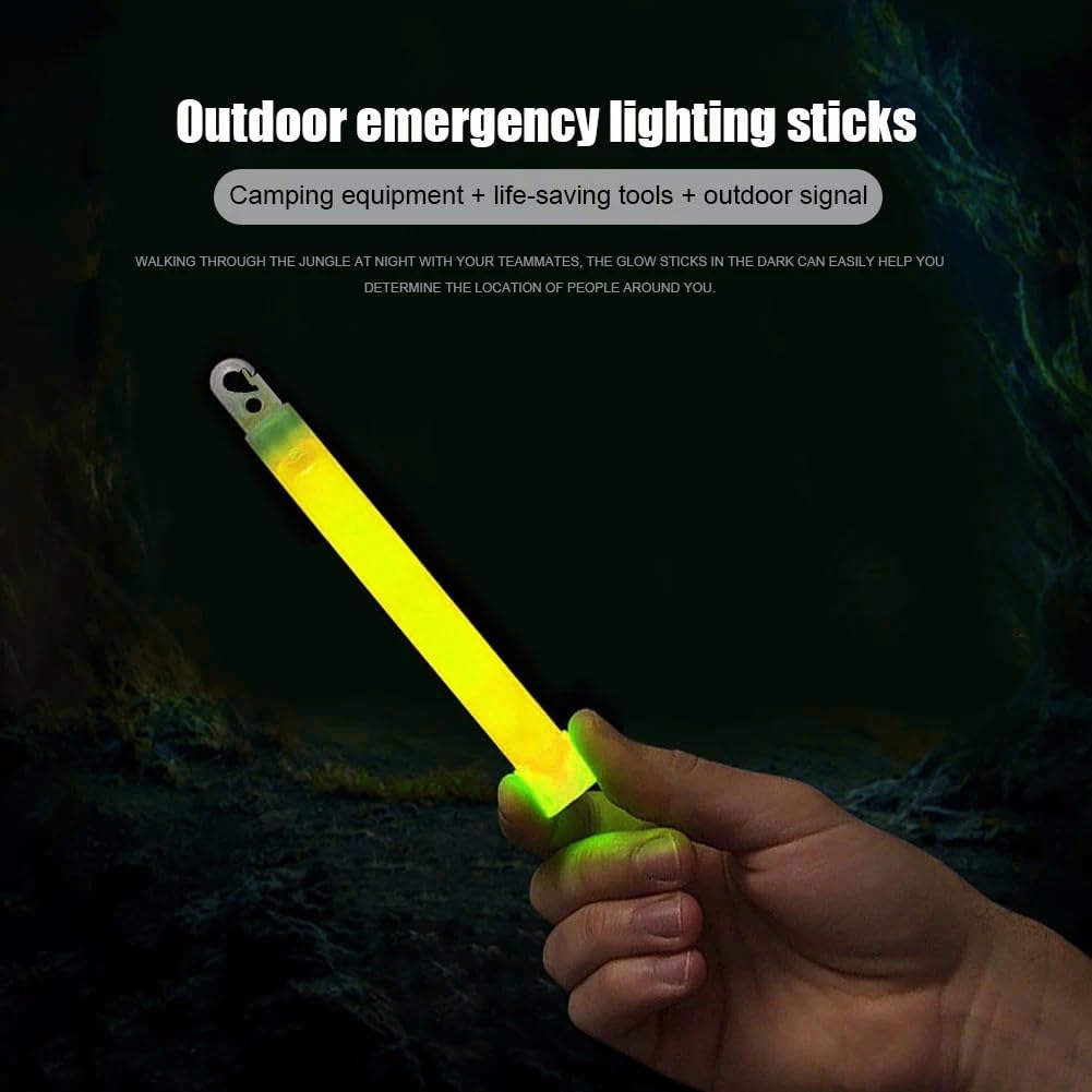 Glow Fever Emergency Safety Military Grade Glow Sticks, 30pcs 6'' Lightsticks, Light Up Ultra Bright with 12 Hours Duration. for Hiking Party Camping Blackouts Hurricane Shelter Survival Kit (Yellow)