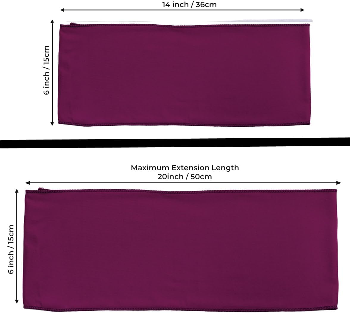 MDS Pack of 25 Spandex Chair Sashes Bows Elastic Stretch Dining Chair Bands Ties Without Slider Buckle Universal fits for Wedding Baby Shower Birthday Party Banquet Event Decoration - Eggplant