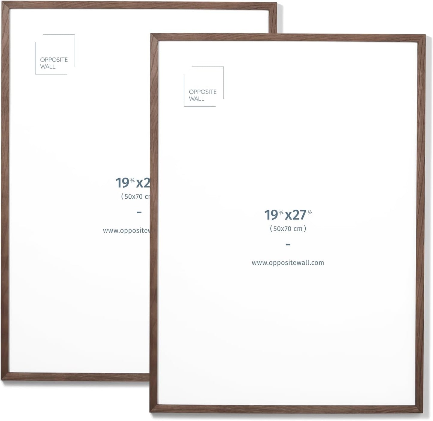 Opposite Wall - 50x70 cm - Dark Oak Wood Picture Frame - Lightweight, Versatile & Shatterproof - Wall Hanging Photo or Poster Frame - Wall Decor for Office, Gallery & Home, 19 3/4 x 27 1/2 in - 2 Pack