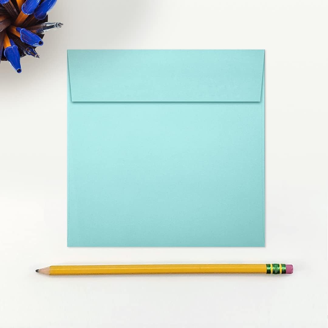 LUXPaper Square Invitation Envelopes | Peel & Press | 5 1/4" x 5 1/4" | Seafoam Blue | 80lb. Text | 50 Qty