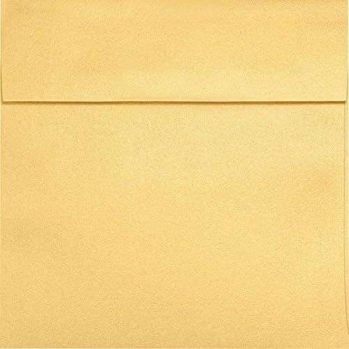 LUXPaper Square Invitation Envelopes | Peel & Press | 6 1/2" x 6 1/2" | Gold Metallic | 80lb. Text | 50 Qty