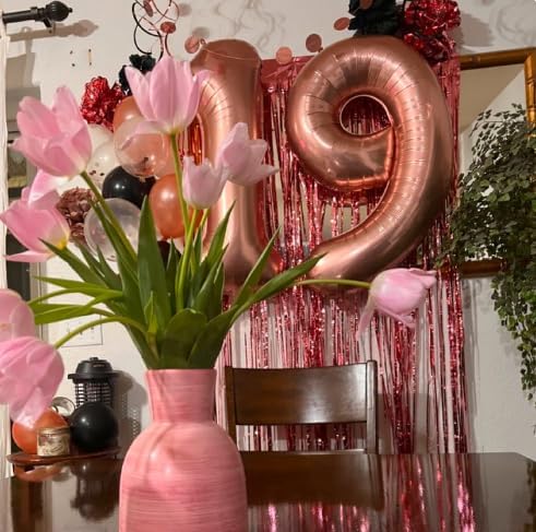 Big Rose gold 40 Inch 9 Balloon Number, Jumbo Giant 9th 19 29 39 49 99 Birthday Party Decorations, Large Rose gold Foil Balloons Anniversary Birthday Party Engagement Decorations