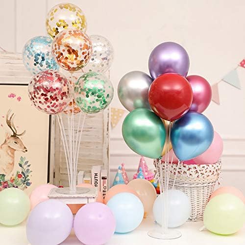LANGXUN 4 Pack 28" Height Table Balloon Stand Kit for Birthday Party Wedding Decorations, Balloons Arch Kit for Graduation Party and Christmas Balloon Decorations
