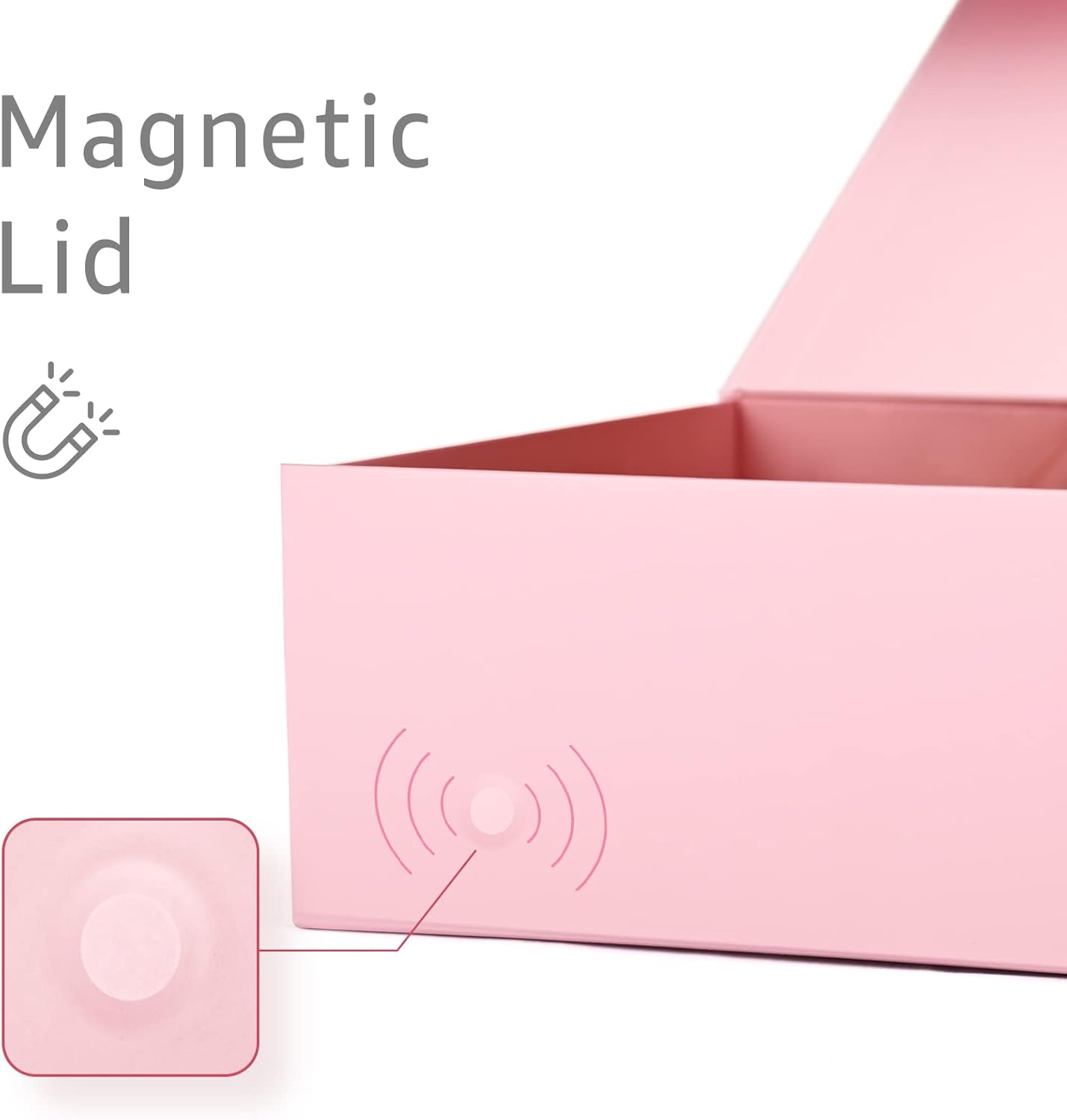 LIFELUM Gift Boxes for Presents, Extra Large Gift Box 2 Pack 13.85 x 8.35 x 4.45 inch with Magnetic Lid Pink Gift Box With Ribbon, Card, Shredded Paper Filler