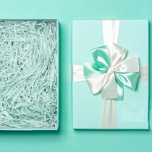 Aqua Satin Ribbon Double Faced Satin 1/2 inch x 55 Yards Polyester Ribbon for Gift Wrapping Crafts Wedding Decoration Bows Ornaments Party Bouquet Floral Arrangement