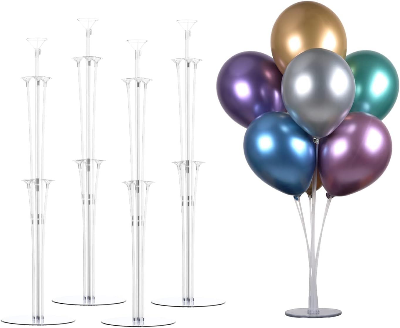 LANGXUN 4 Pack 28" Height Table Balloon Stand Kit for Birthday Party Wedding Decorations, Balloons Arch Kit for Graduation Party and Christmas Balloon Decorations