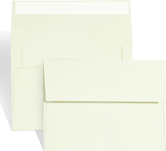 100 Pack A2 Ivory Envelopes Self Sealing Adhesive Perfect for Weddings, RSVP, Invitations, Baby Shower,Greeting Cards,Announcements, Thank You Notes| A2(4.375 x5.75 Inches)