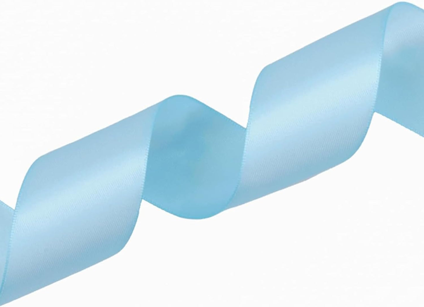 1" x 50 Yards Light Blue Satin Ribbon Single Faced Fabric Ribbons for Gift Wrapping, Crafting, Bows Making, Flower Bouquet, Wedding, Home Decor