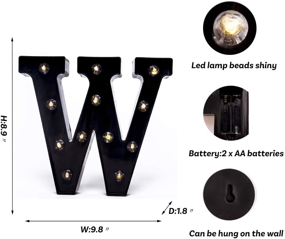 Foaky Black LED Marquee Number Lights Sign Light Up Marquee Number Lights Sign for Night Light Wedding Birthday Party Battery Powered Christmas Lamp Home Bar Decoration