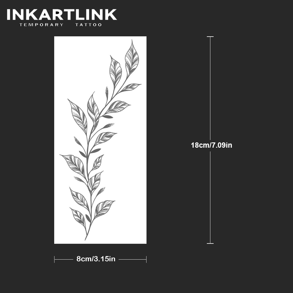 INKARTLINK Tattoo Tech, 2 Sheets Large Semi Permanent Tattoo, Temporary Tattoos, Last 1-2 Weeks, Waterproof, Realistic Look, No Adhesive, No Reflection （Flower Design)260