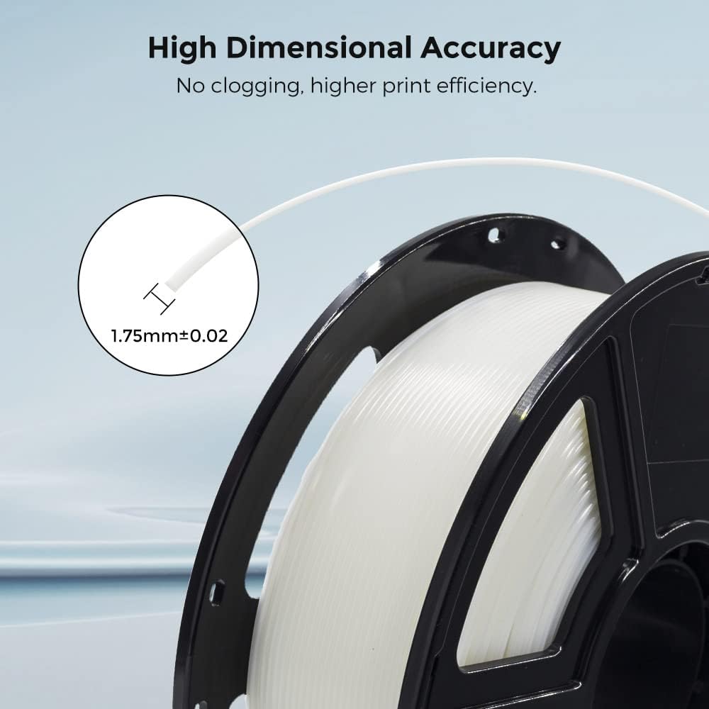 FLASHFORGE 3D Printer Filament, PLA PRO Filament 1.75mm, 1KG Spool (2.2lbs), Dimensional Accuracy +/- 0.02mm for FDM 3D Printers, Better Tenacity & No Knotting (Transparent)