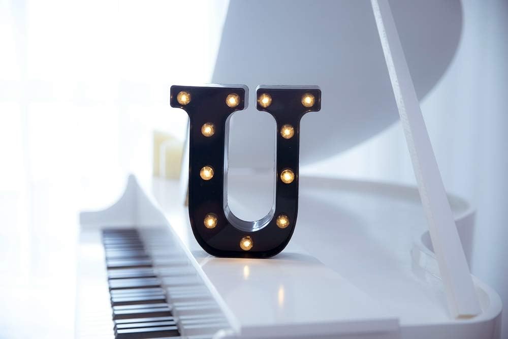 Foaky Black LED Marquee Number Lights Sign Light Up Marquee Number Lights Sign for Night Light Wedding Birthday Party Battery Powered Christmas Lamp Home Bar Decoration