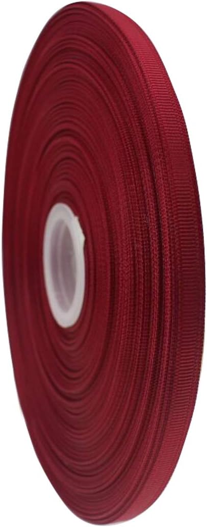 Jesep One Roll 100 Yards 1/4 inch Maroon Soild Grosgrain Ribbon Boutique Gift Wrapping Package Ribbon, DIY Crafts Bow Hair Headband Accessories Assorted Ribbon#790 (6mm)