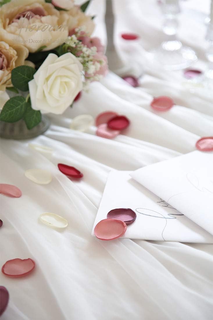Floroom 500pcs Rose Petals Red Fake Faux Silk Flower Petals for Wedding Flower Girl Basket Aisle Scatter Sweetheart Table Centerpieces Party Confetti Bridal Shower Romantic Night Home Decoration