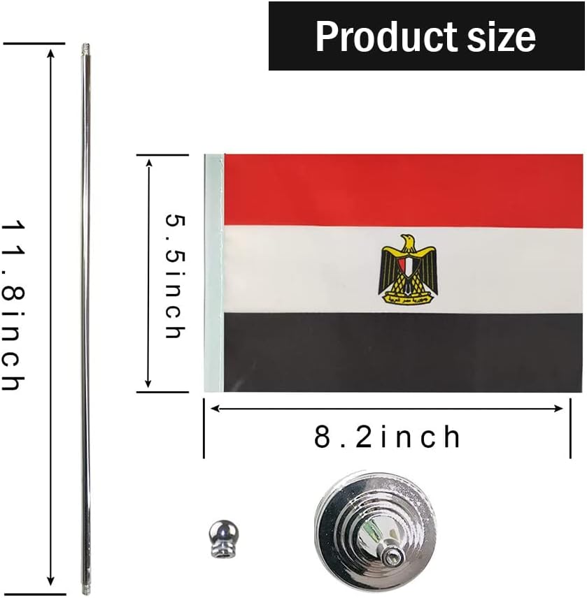 Egypt Flag Egyptian Flags, Small Mini Egyptian Desk Flag, Used for Table Office Classroom Home Patriotic Events Decorations