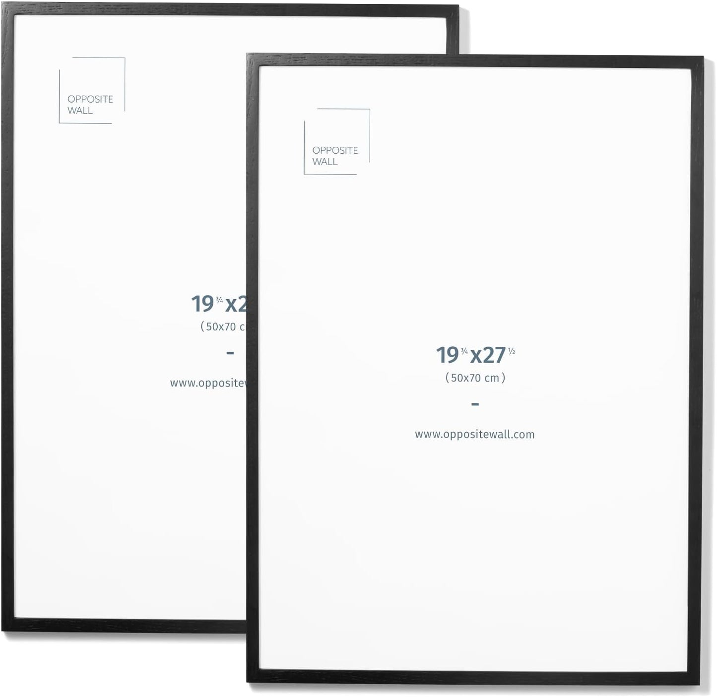 Opposite Wall - 50x70 cm - Black Oak Wood Picture Frame - Lightweight, Versatile & Shatterproof - Wall Hanging Photo or Poster Frame - 19 3/4 x 27 1/2 in - 2 Pack