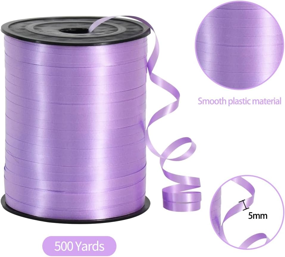 TONIFUL 500 Yards Curling Ribbon-Balloon Ribbon-Balloon String for Art&Craft Decor,Gift Wrapping,Ribbons and Bows for Wedding Christmas New Year Birthday Gifts Graduation Supplies (Light Purple)
