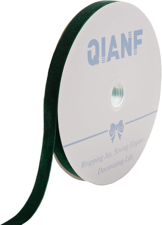 Vintage Hunter Green Velvet Ribbon, 5/8 Inch X 25Yd