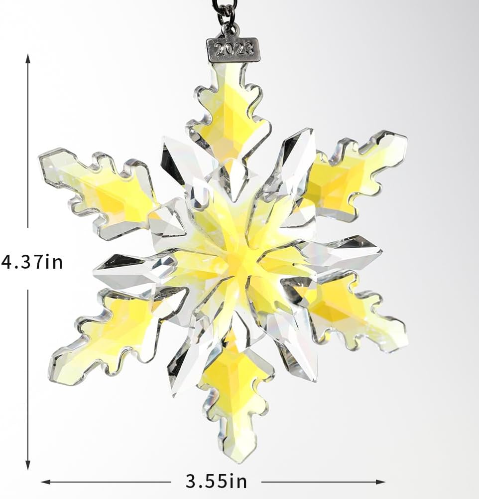 2024 Christmas Ornament Crystal Snowflake Ornaments Annual Edition Christmas Tree Ornament Home Gifts (2024-Colorful)