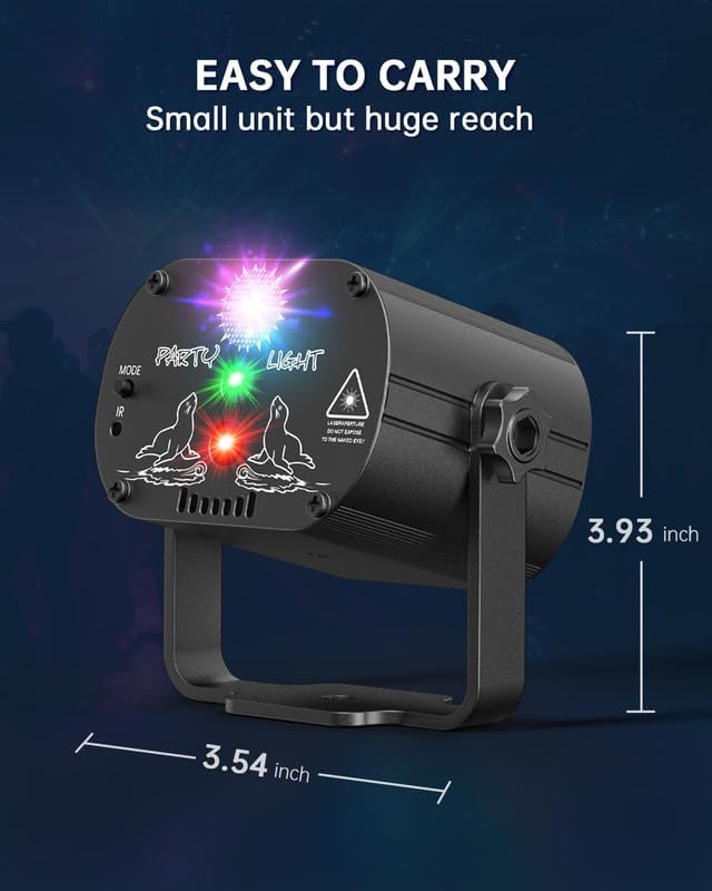 POCOCO Wireless DJ Party Lights - Laser Light Stage Light for Disco Party Birthday Wedding Halloween Christmas Festival