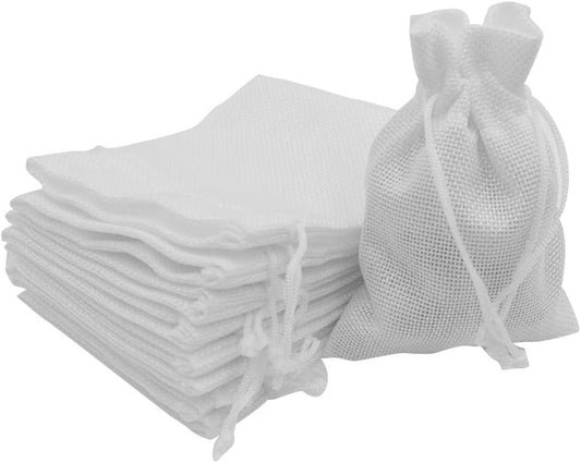 20Pcs Burlap Bags with Drawstring, 3.9 x 5.5 inch White Small Linen Gift Bags Jewelry Pouches Sacks for Christmas, Wedding Favors, Party, DIY Craft