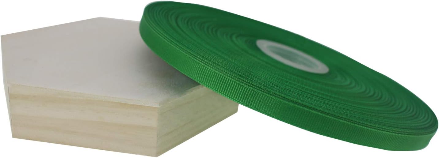 Jesep One Roll 100 Yards 3/8" Soild Grosgrain Ribbon Boutique Gift Wrapping Package Ribbon, DIY Crafts Bow Hair Headband Accessories Assorted Ribbon #553(3/8" 10mm, Green)