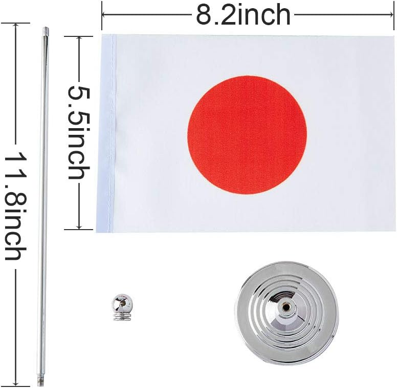 Japan Flag Japanese Flags, Small Mini Japanese Desk Flag, Used for Table Office Classroom Home Patriotic Events Decorations