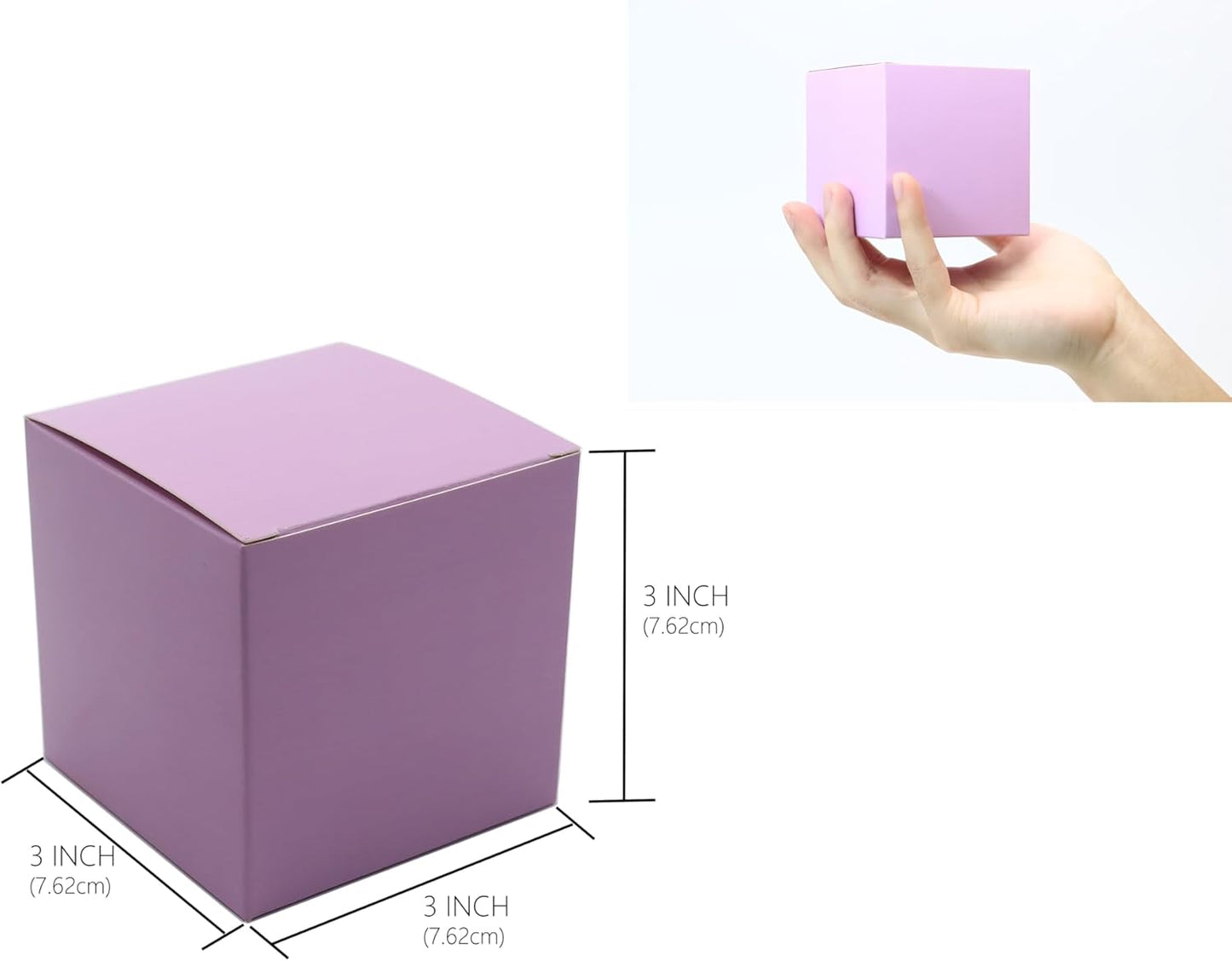 25 Pcs Purple Paper Gift Boxes, Small Candy Treat Boxes Bulk, 3x3x3 inch Gift Box with Lids for Party Favors, Birthday Gifts, Wedding Gifts