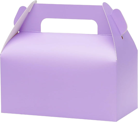 UnicoPak 30 Pack Purple Gable Treat Boxes Party Favor Goodie Bag Boxes for Candy Treats Snacks Cookie Toys for Birthday Party Special Events, 6.5x3.5x4 Inches