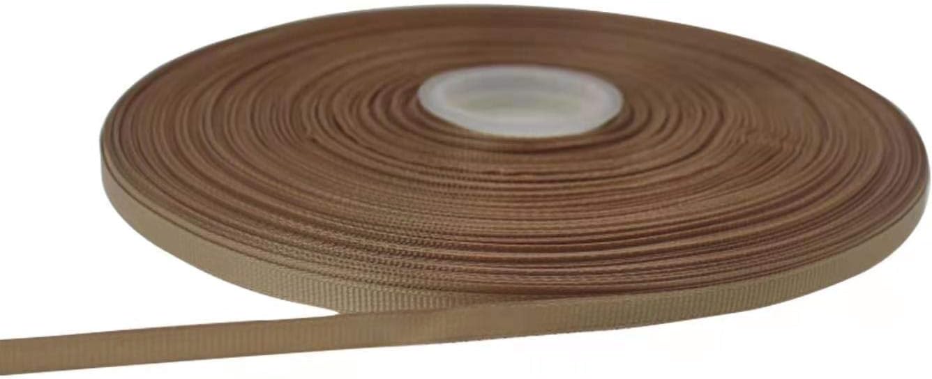 Jesep One Roll 100 Yards 1/4" Soild Grosgrain Ribbon Boutique Gift Wrapping Package Ribbon, DIY Crafts Bow Hair Headband Accessories Assorted Ribbon#835 (1/4" 6mm, Khaki)